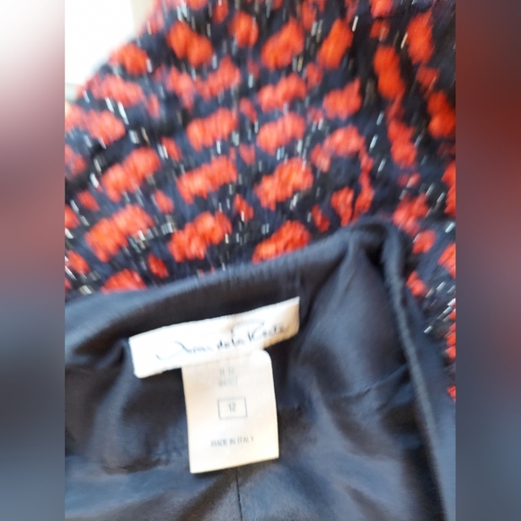 *$2,500 OSCAR DE LA RENTA PICASSO EXCLUSIVE TWEED SILK LINED RUNWAY JACKET US 12 - Picture 11 of 15